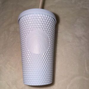 Starbucks White Textured Cup with Lid 16 oz